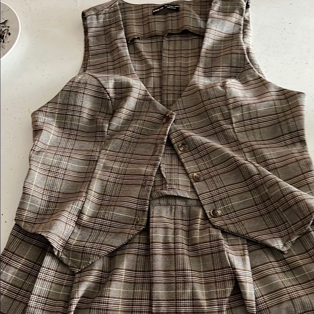 Chic Plaid Vest and pants Ensemble